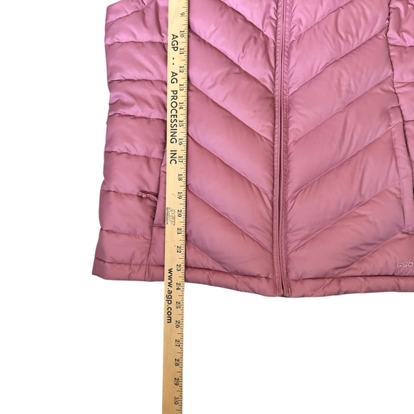 The North Face 550 Down Puffer Vest Womens L Pink Mauve Chevron Quilted U10 - Picture 6 of 8